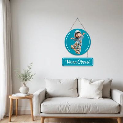 Personalized Skater Boy Wooden Wall Hanging
